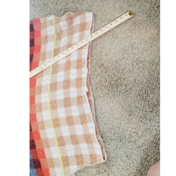 Free People Ainsley Plaid Hooded Wool Blend Poncho in Apple Cider Combo, sz S - Picture 14 of 16